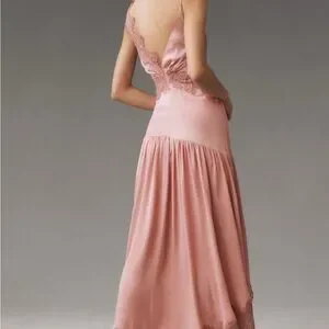 BHLDN | Dresses | Bhldn Evelyn Lace Vneck Highlow Midi Dress